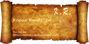 Kopsa Renáta névjegykártya